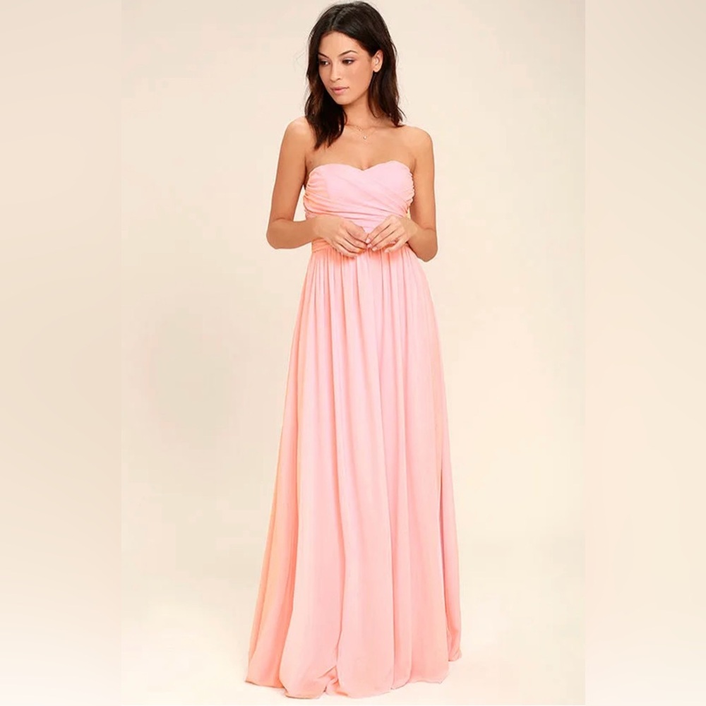Lulus Blush Pink Strapless Maxi Dress